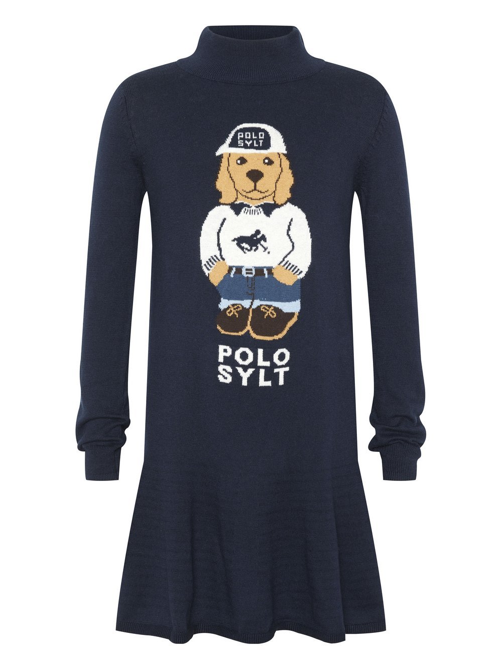 Polo Sylt Kleid Mädchen Baumwolle blau bedruckt, 134