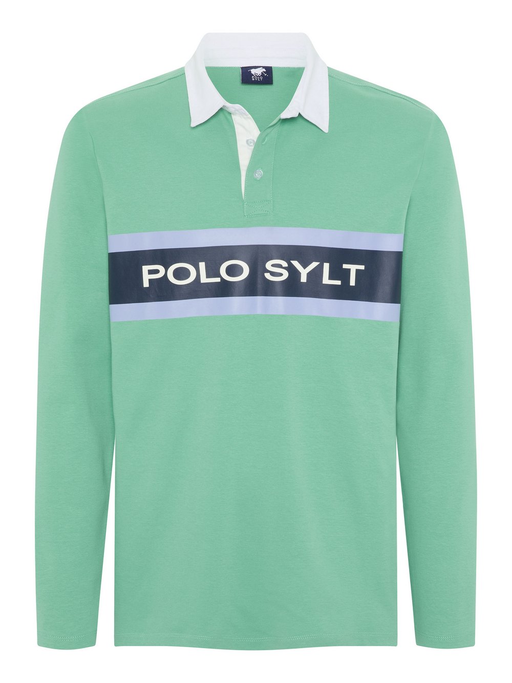 Polo Sylt Poloshirt Herren Baumwolle blau bedruckt, XL