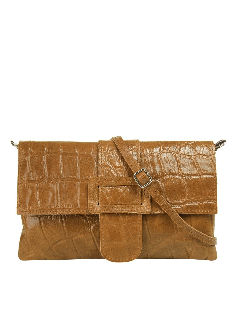 Thumbnail - Cluty Abendtasche Damen Leder gelb, ONE SIZE