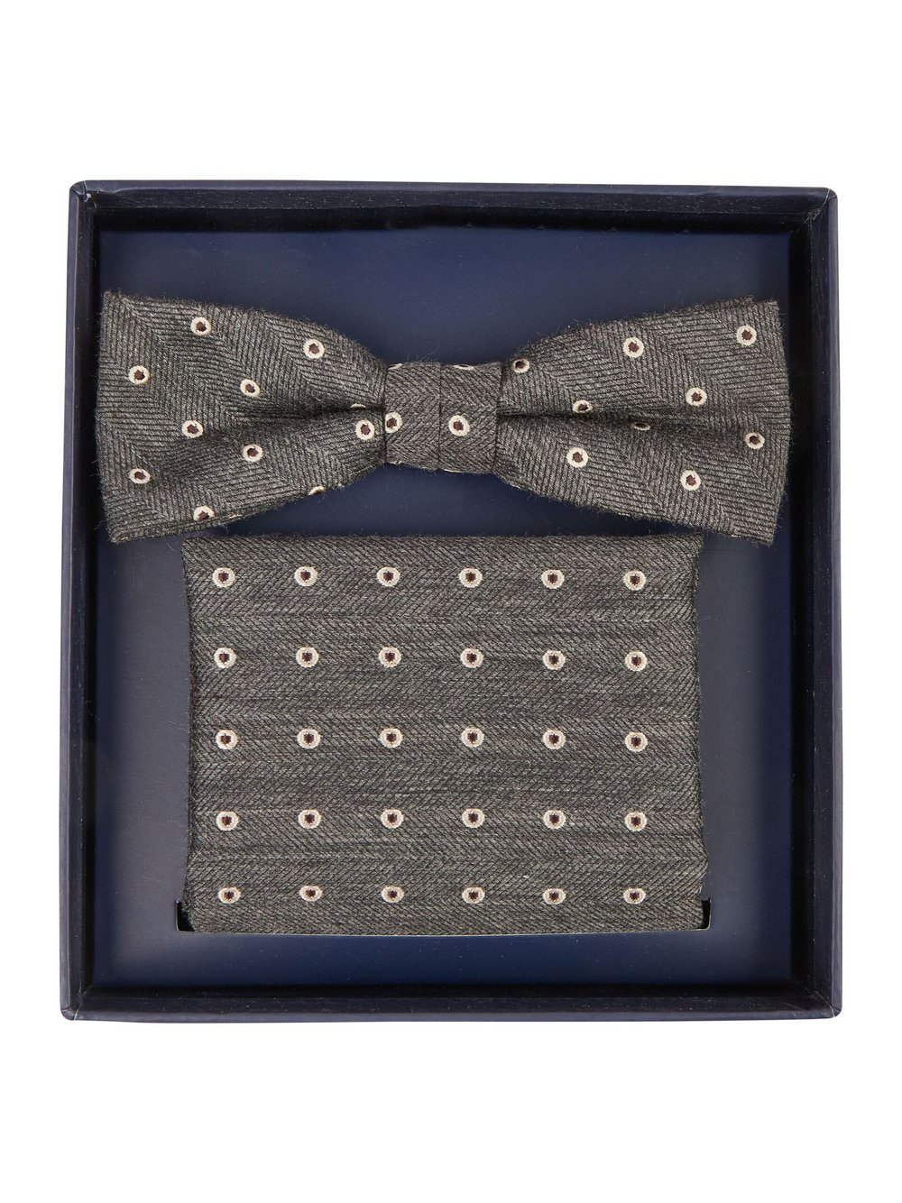 Daniel Hechter Geschenkbox Herren Seide grau gepunktet, ONE SIZE