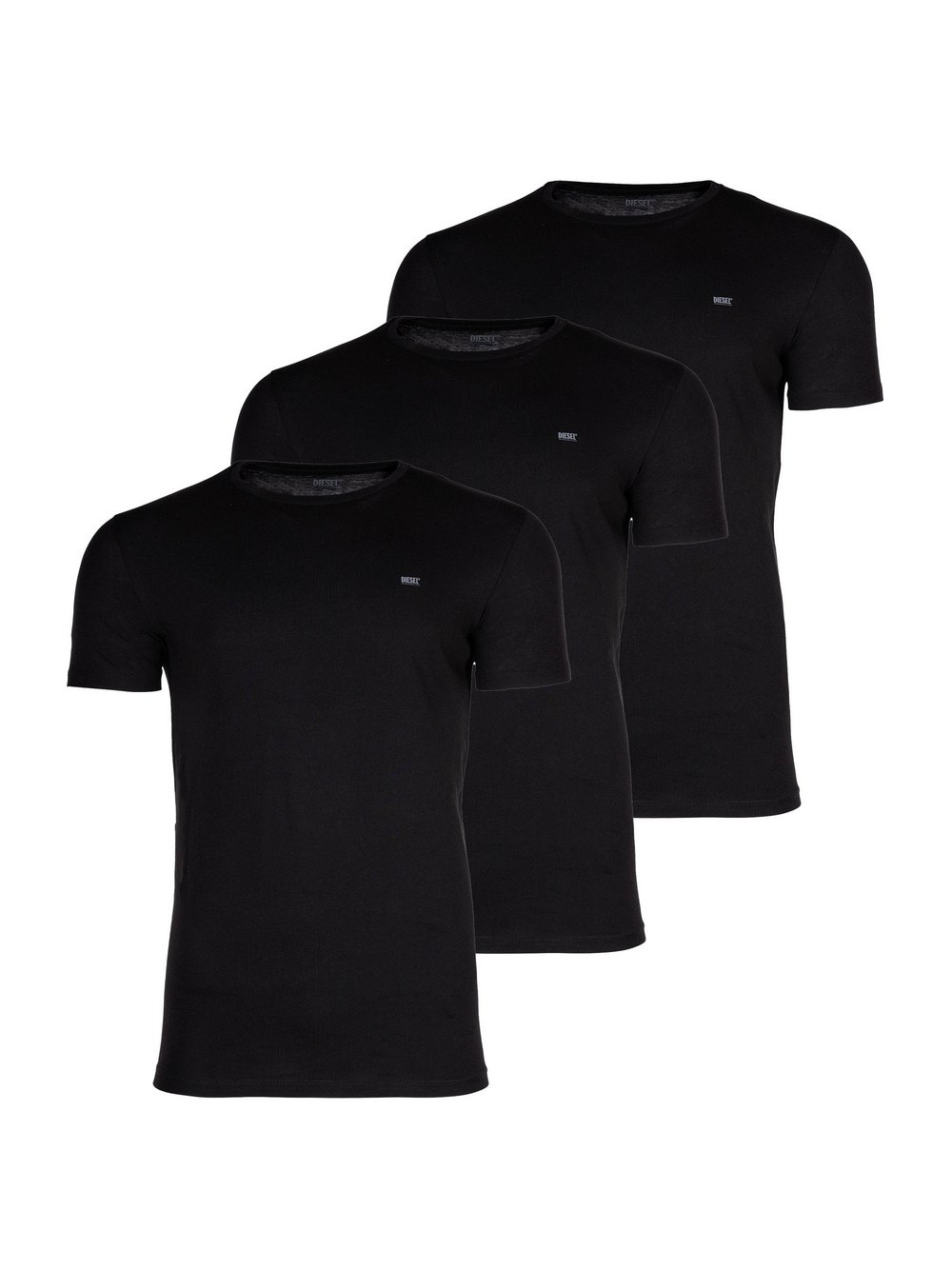 Diesel T-Shirt 3er Pack Herren Baumwolle schwarz, S