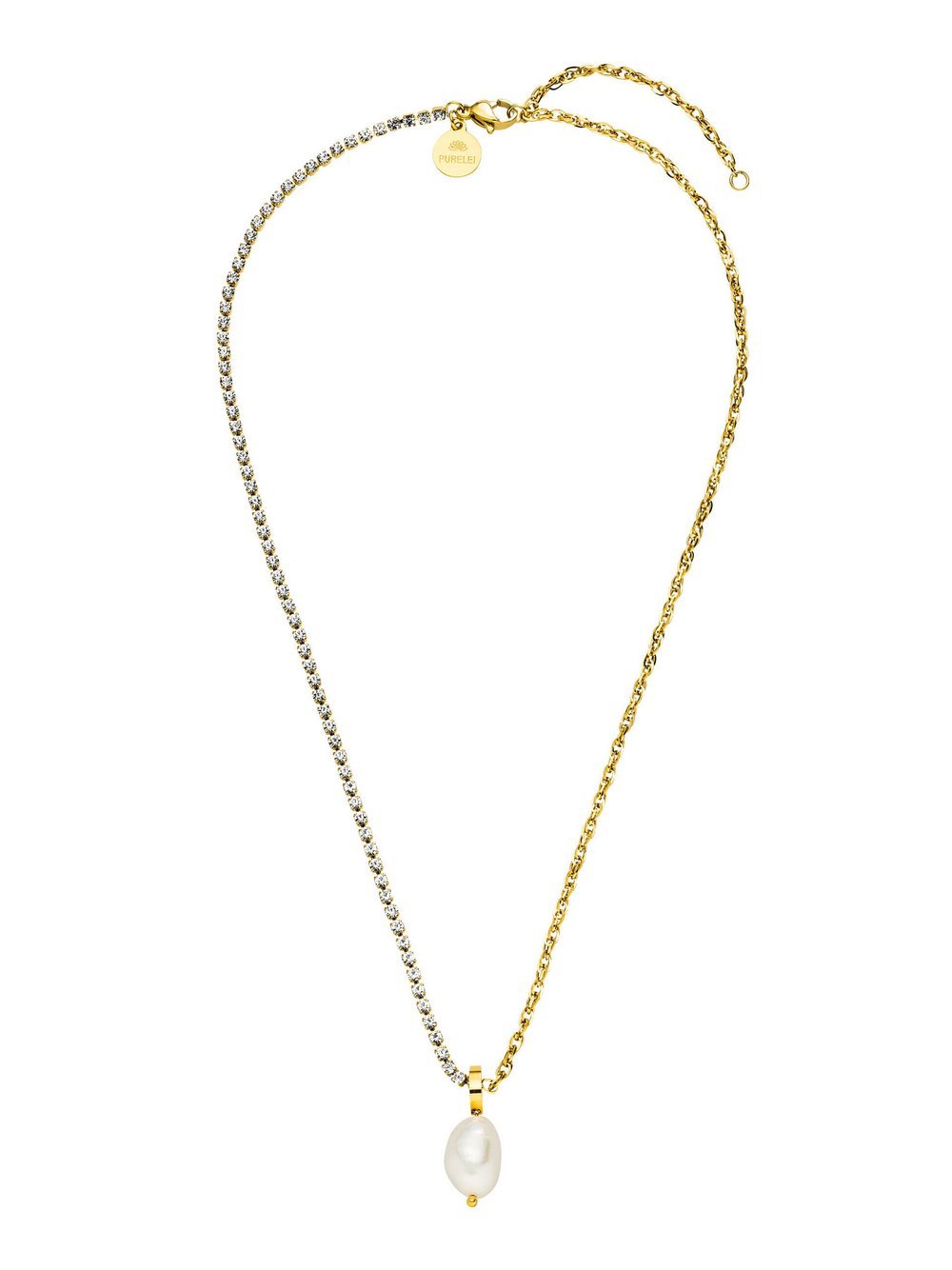 Purelei Schmucksteinkette Damen Edelstahl gold, ONE SIZE