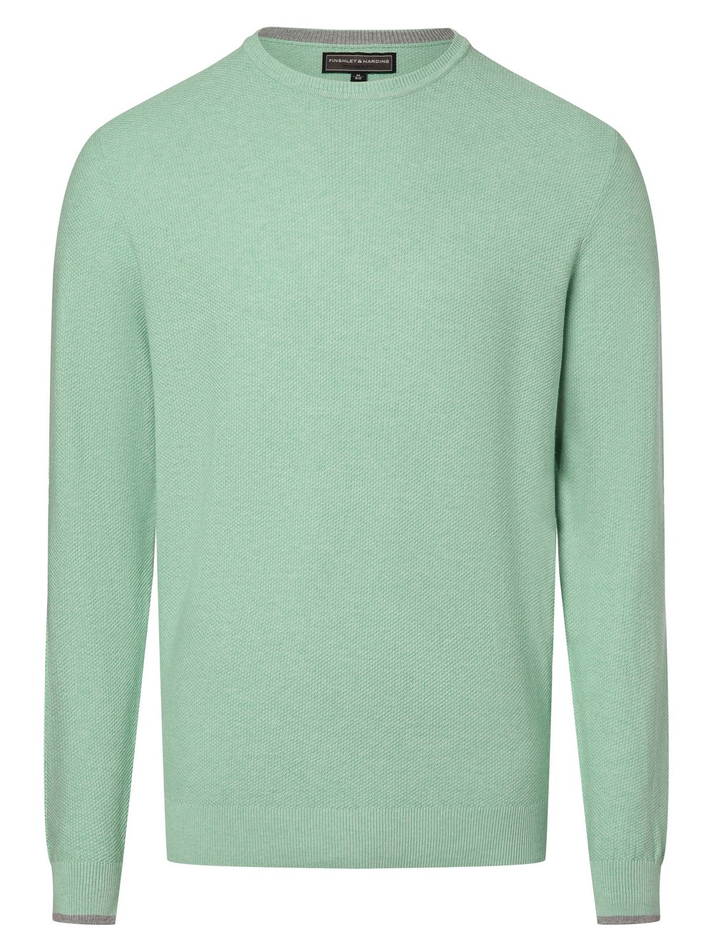 Finshley & Harding Pullover mit Cashmere-Anteil Herren Baumwolle grün strukturiert, XXXL