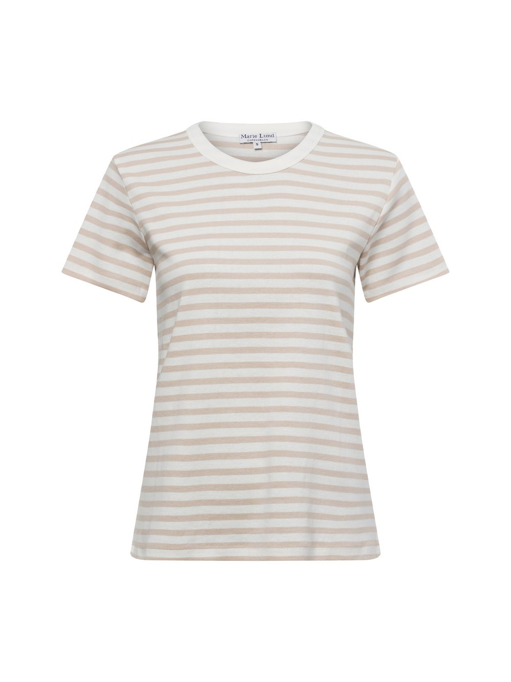 Marie Lund T-Shirt Damen Baumwolle beige gestreift, S