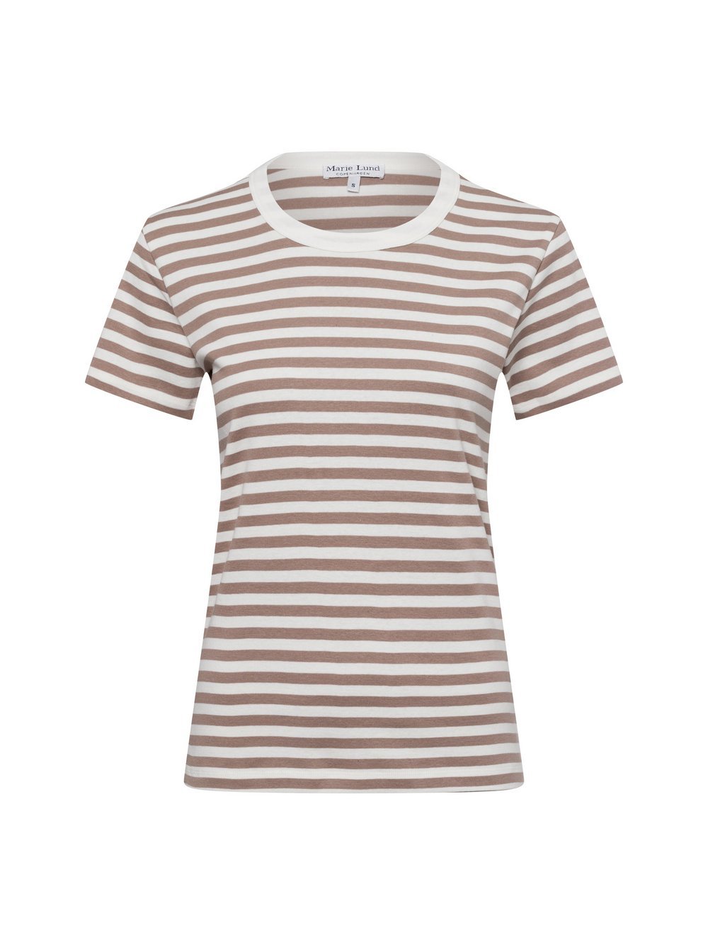 Marie Lund T-Shirt Damen Baumwolle braun gestreift, XS