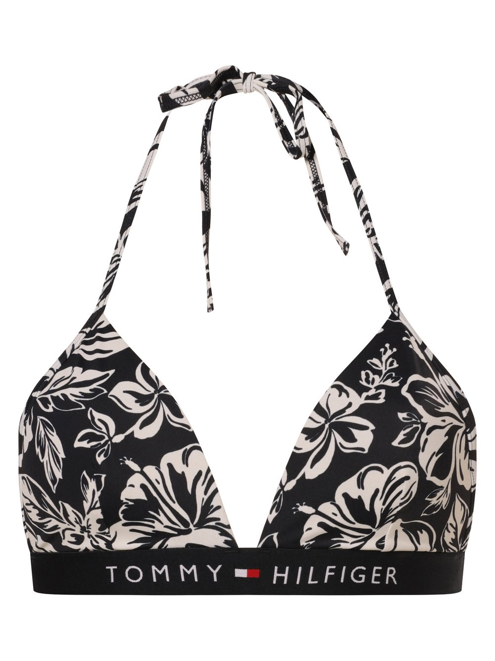 Tommy Hilfiger Bikini-Top Damen Polyamid blau gemustert, M