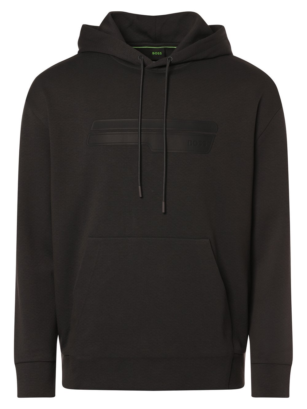 BOSS Green Kapuzenpullover Herren Baumwolle grau strukturiert, L