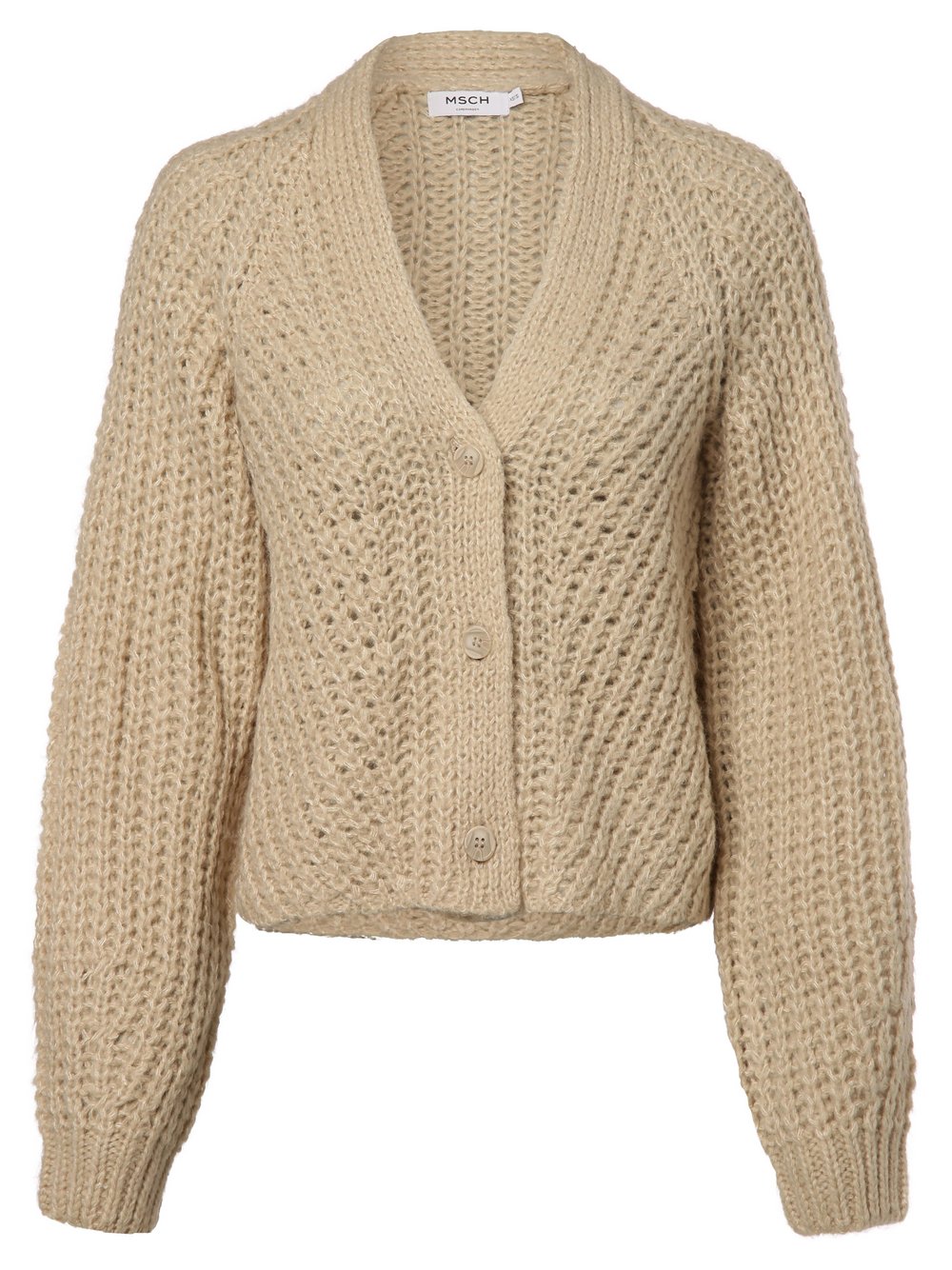 Msch Copenhagen Strickjacke mit Alpaka-Anteil Damen beige meliert, S/M