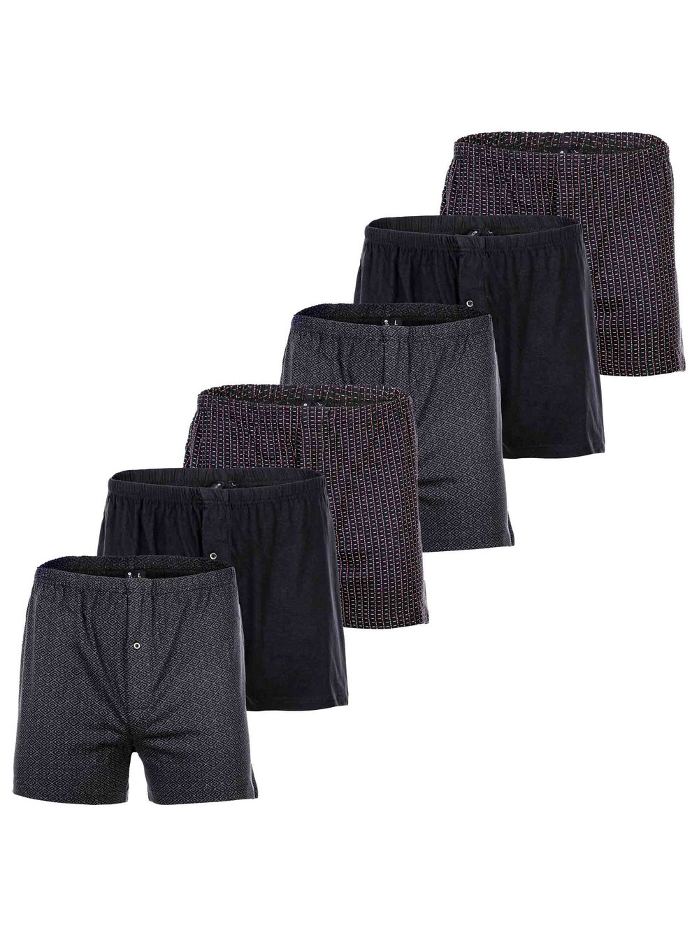 YOURBASICS Boxershort 6er Pack Herren Baumwolle schwarz, L