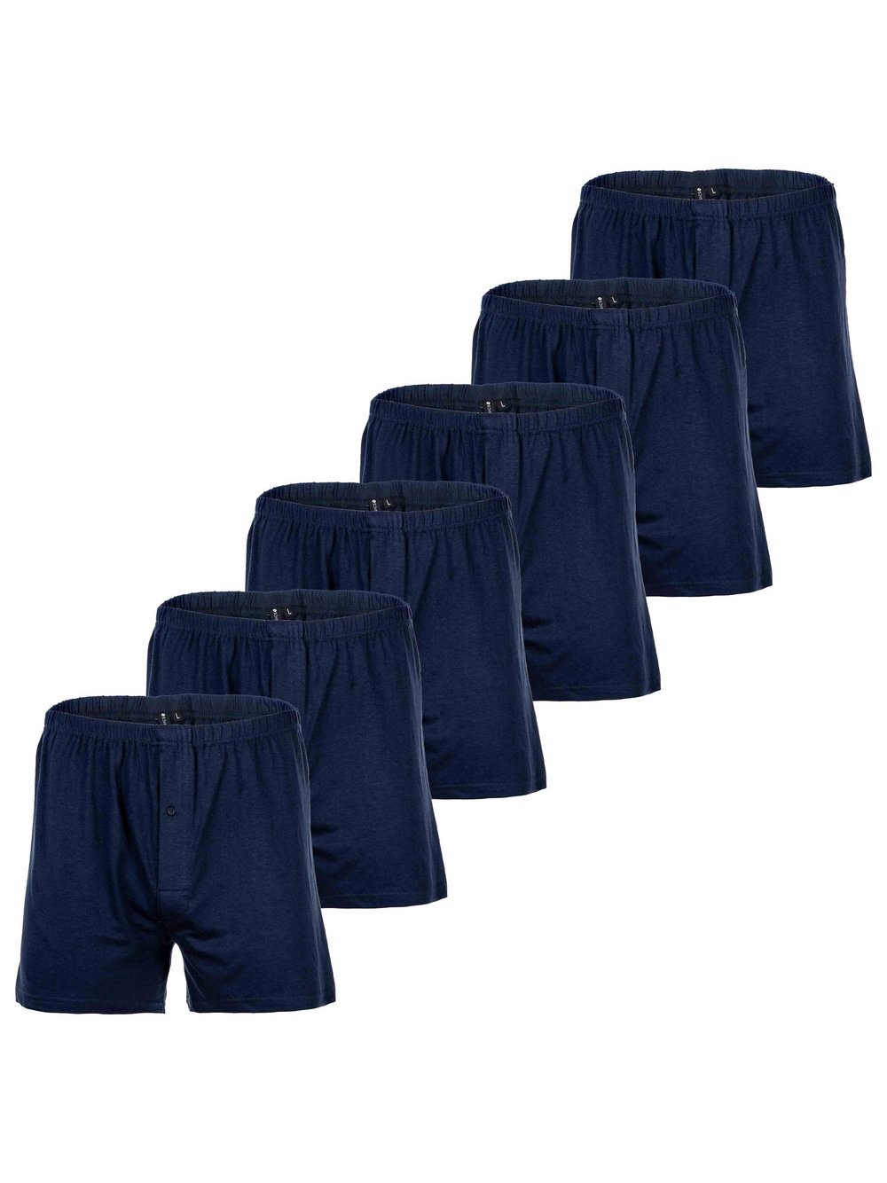 YOURBASICS Boxershort 6er Pack Herren Baumwolle blau, L