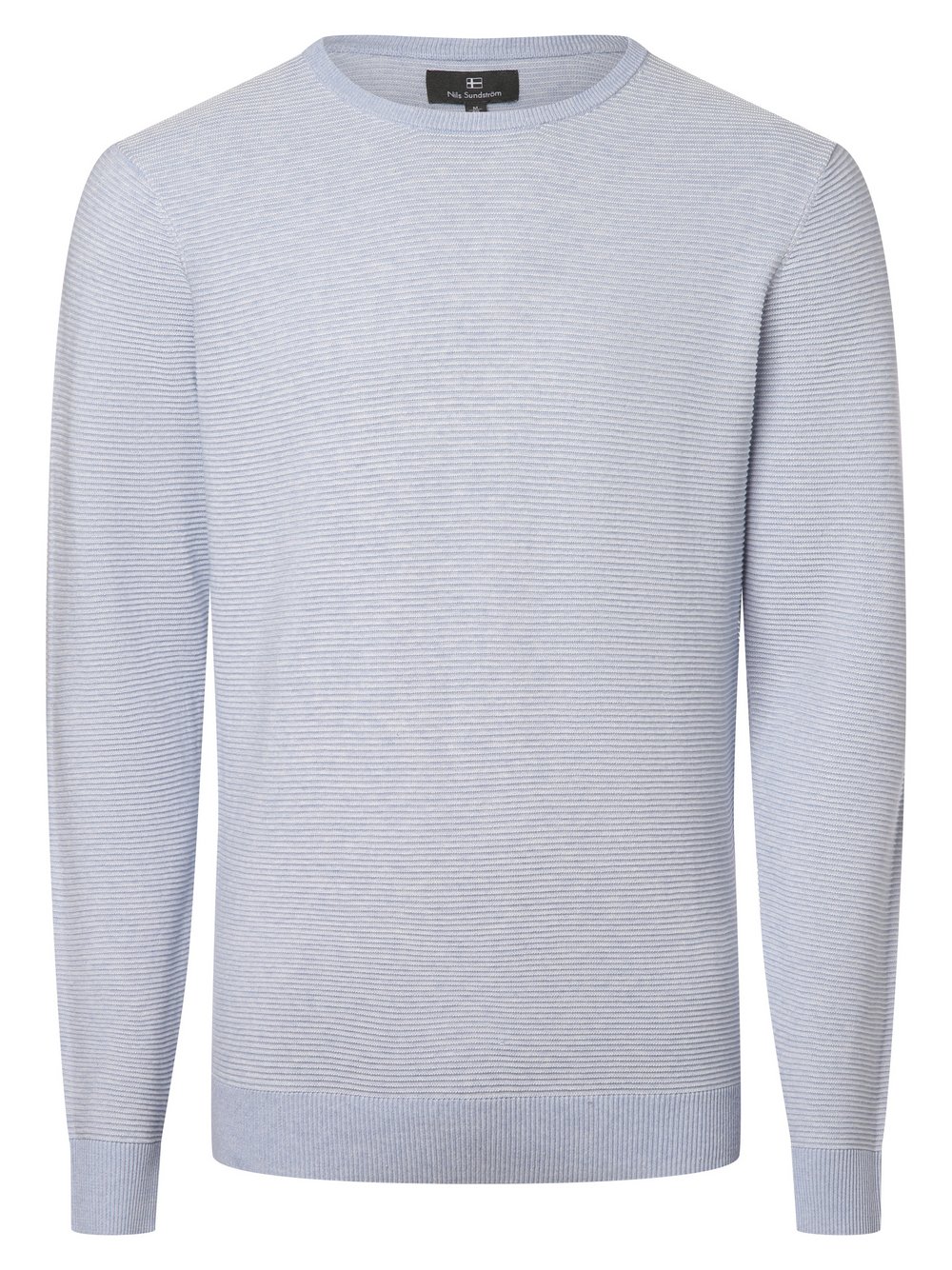 Nils Sundström Pullover Herren Feinstrick blau strukturiert, XL