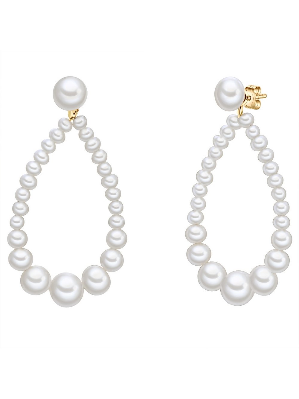 Valero Pearls Ohrhänger Damen Perle weiß, ONE SIZE