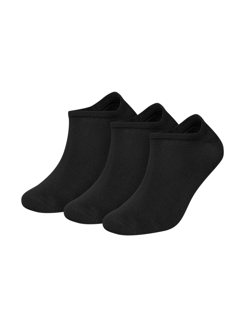 DillySocks 3er-Pack Sneakersocken Damen Baumwolle schwarz, 36-40