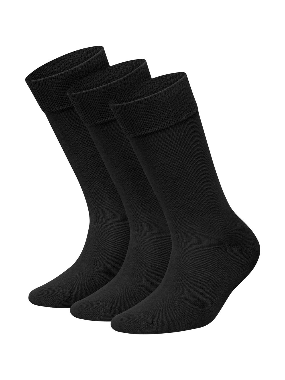 DillySocks 3er-Pack Socken Damen Baumwolle schwarz, 41-46