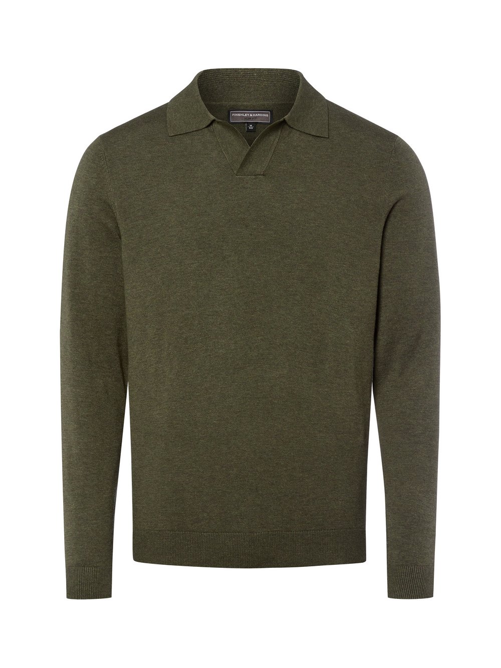Finshley & Harding Pullover Herren Baumwolle grün meliert, XL