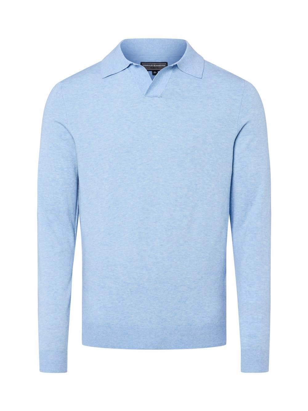 Finshley & Harding Pullover Herren Baumwolle blau meliert, L