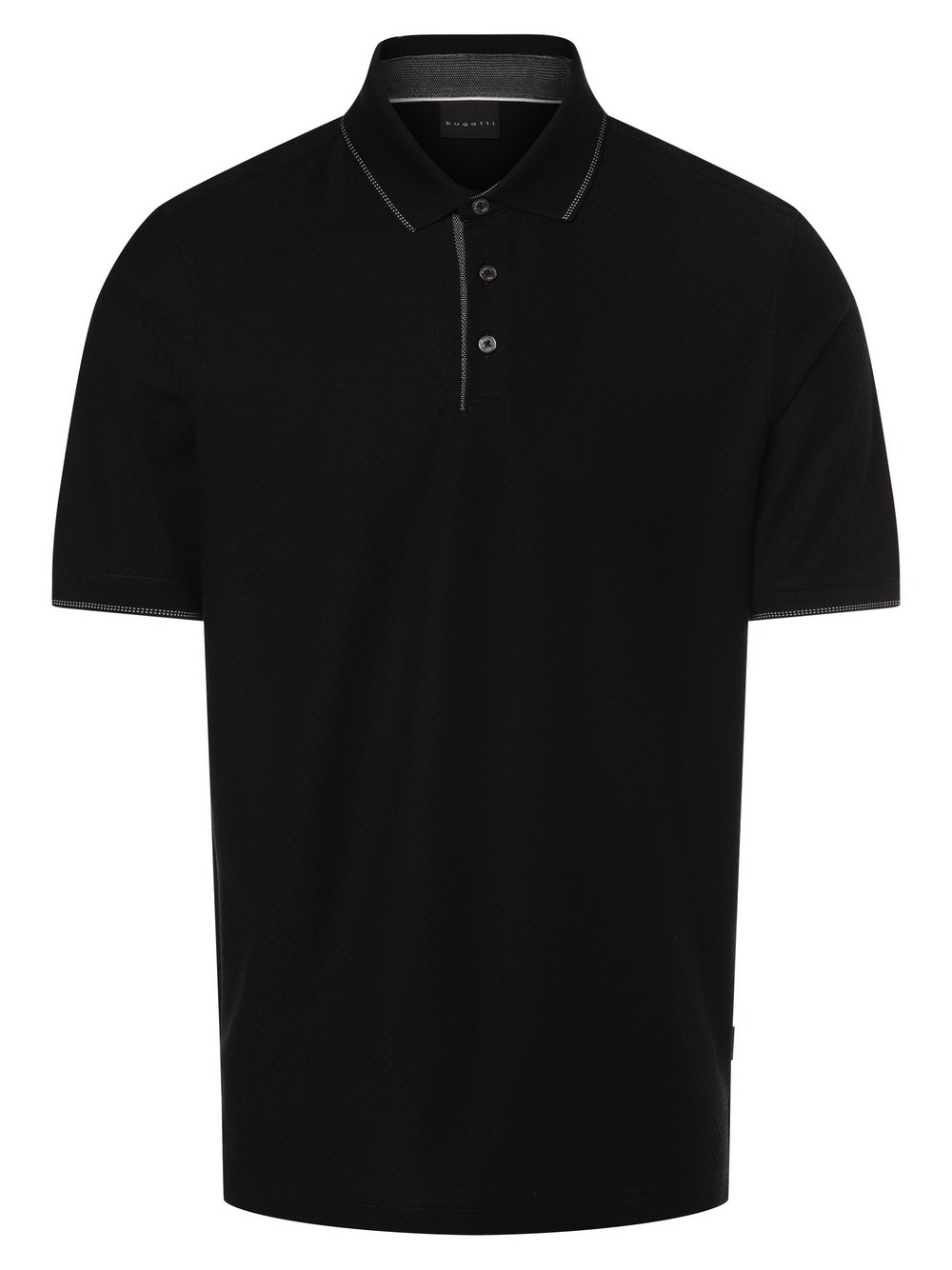 Bugatti Poloshirt Herren Baumwolle blau strukturiert, L