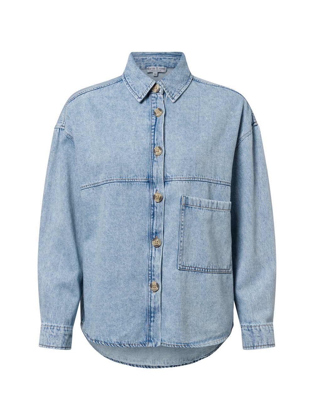 Marie Lund Jeansbluse Damen Baumwolle blau, 36