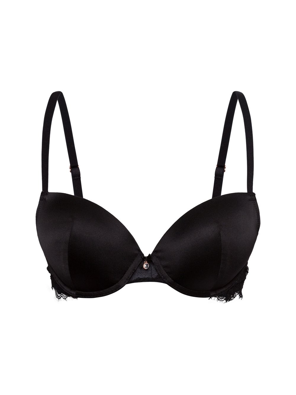 Lascana Bügel-BH mit Seiden-Anteil Damen Satin schwarz, 80B