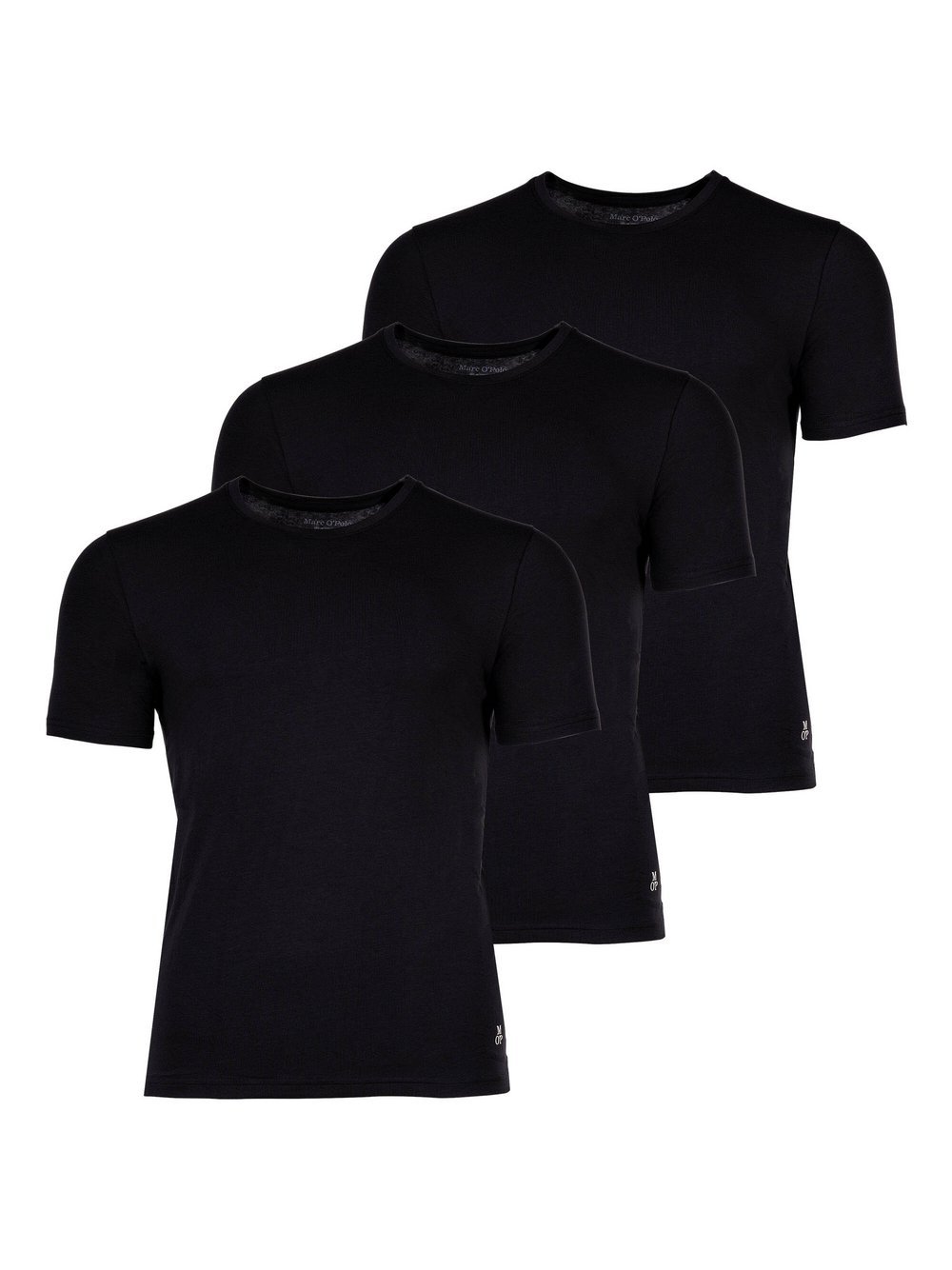 Marc O'Polo T-Shirt 3er Pack Herren Baumwolle schwarz, S