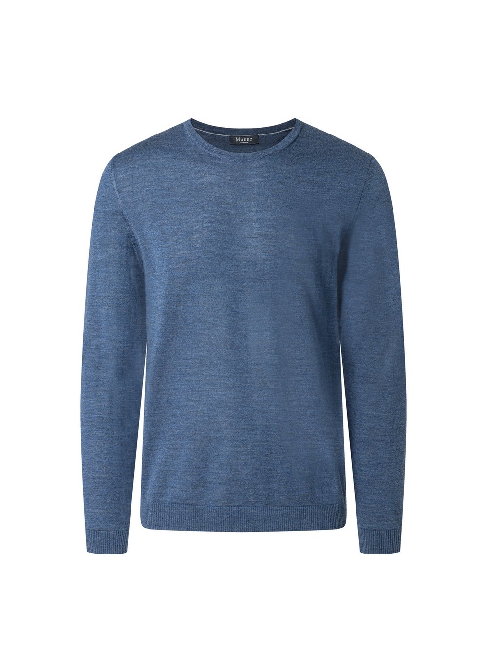MAERZ Feinstrickpullover aus Merinowolle Herren blau meliert, 54