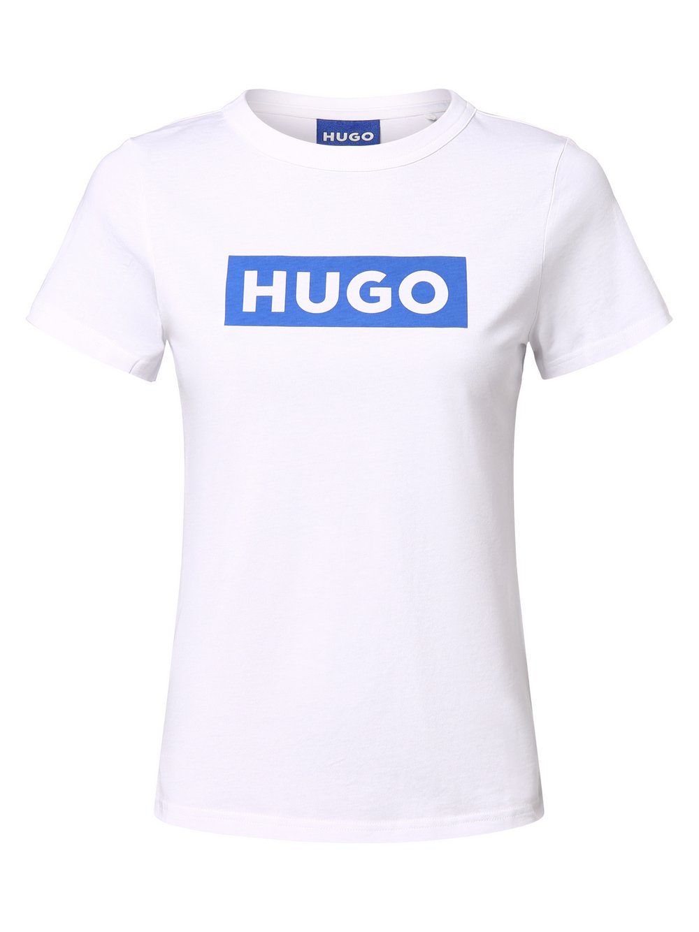 HUGO BLUE T-Shirt Damen Baumwolle weiß bedruckt, XS