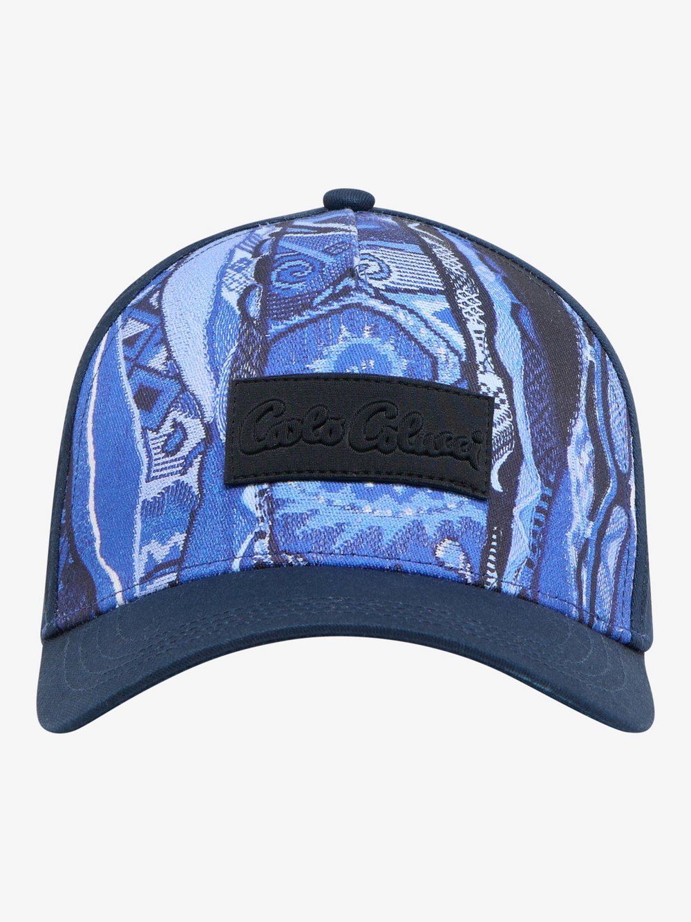 Carlo Colucci Baseball Cap  Damen Baumwolle blau gemustert, ONE SIZE