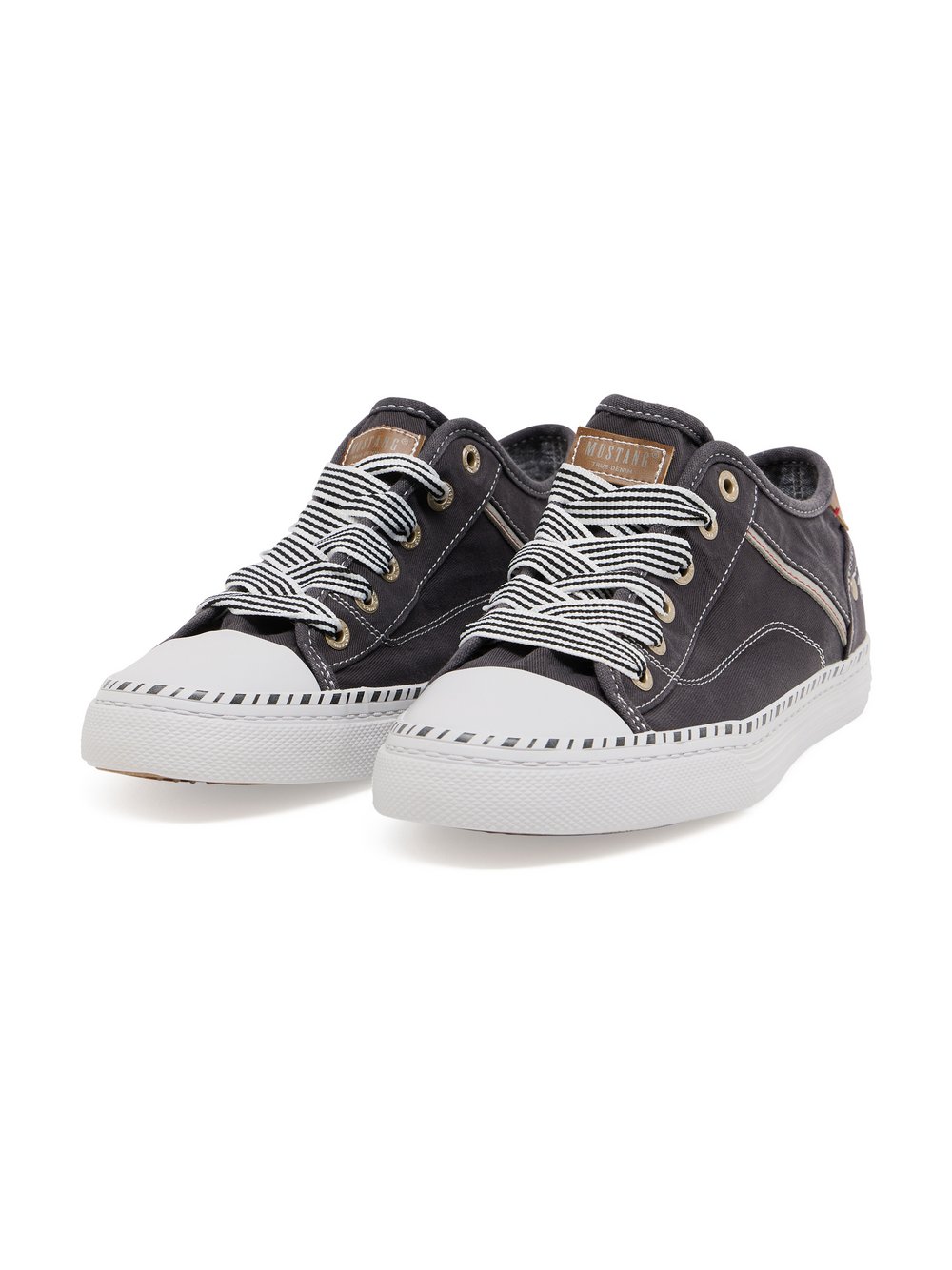 Mustang Sneaker Damen Baumwolle schwarz, 39