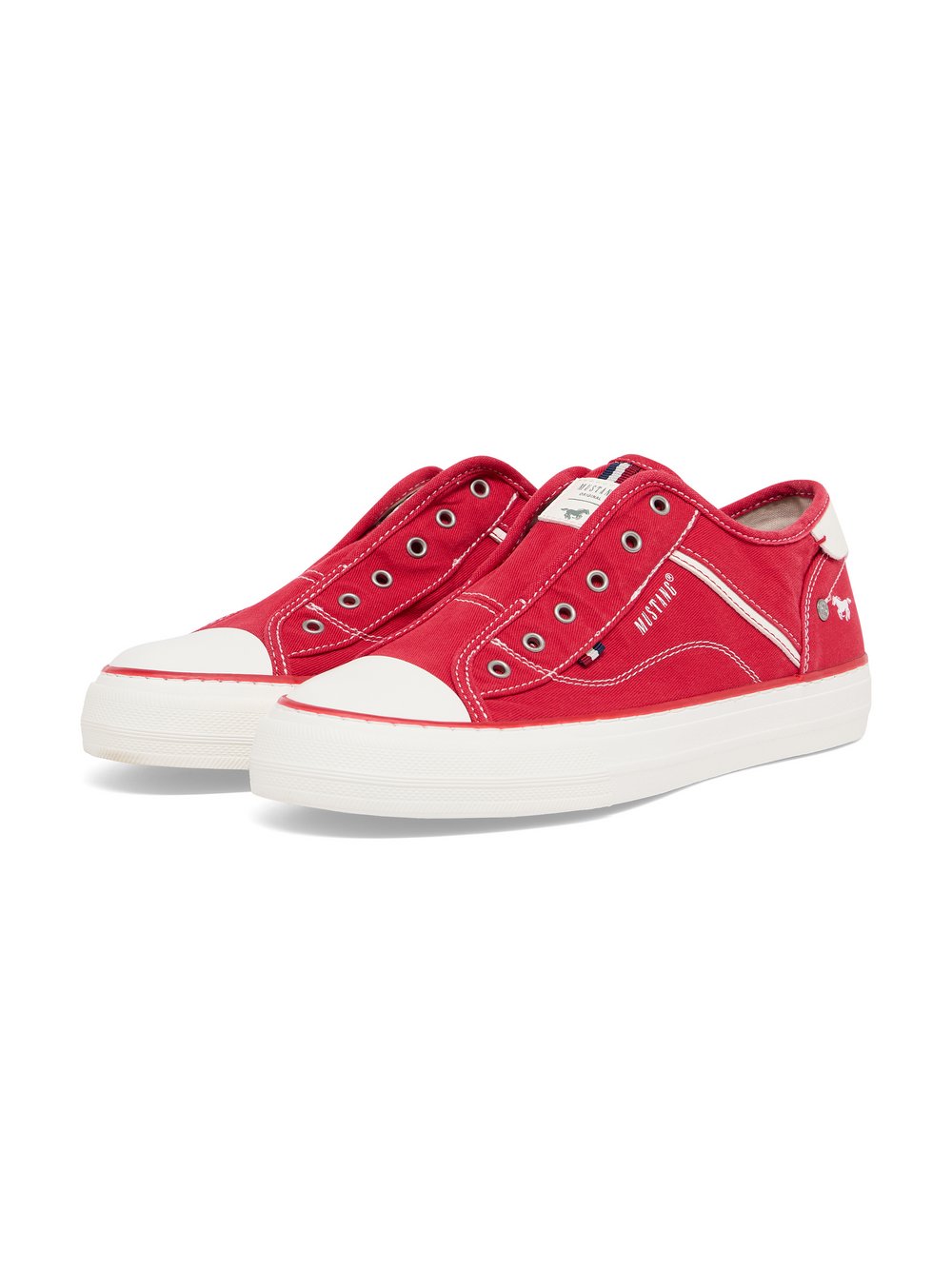 Thumbnail - Mustang Sneaker Damen Baumwolle rot, 37