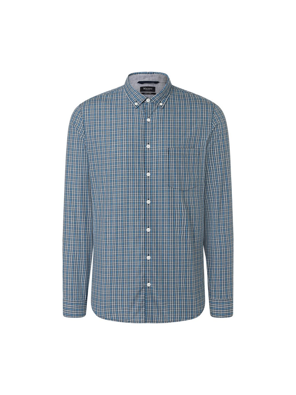 Thumbnail - MAERZ Businesshemd Herren Regular Fit Baumwolle grau kariert, 39-40