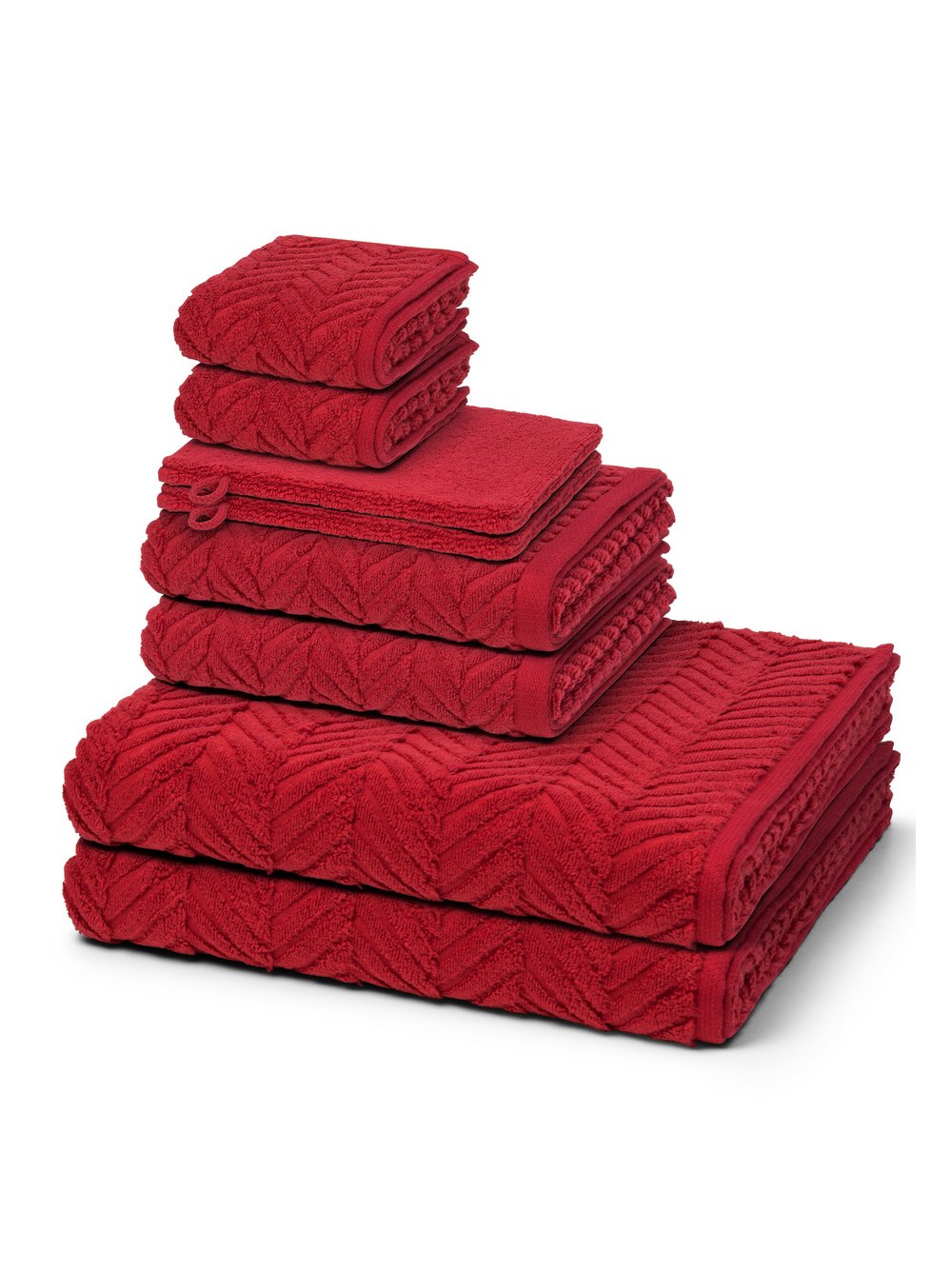 Thumbnail - Ross Handtuchset 8-teilig Damen Baumwolle rot, ONE SIZE