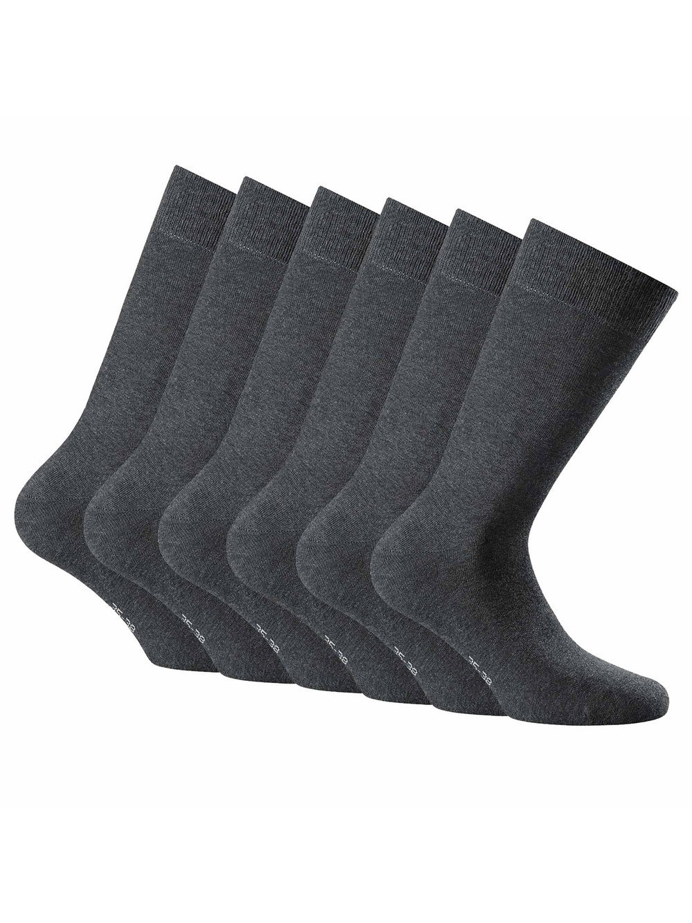 Rohner Socken 6er Pack Damen Baumwolle grau, 43-46