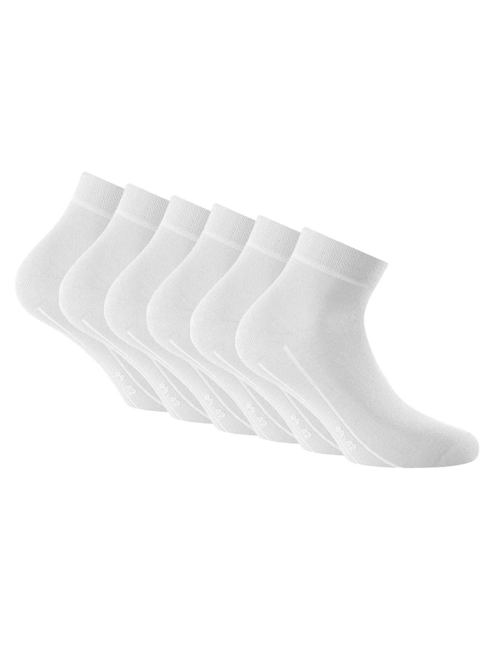 Rohner Socken 6er Pack Damen Baumwolle weiß, 43-46