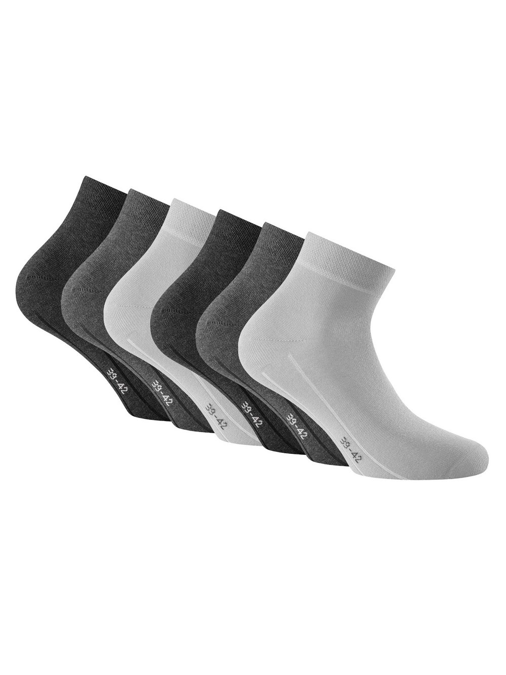 Rohner Socken 6er Pack Damen Baumwolle grau, 43-46