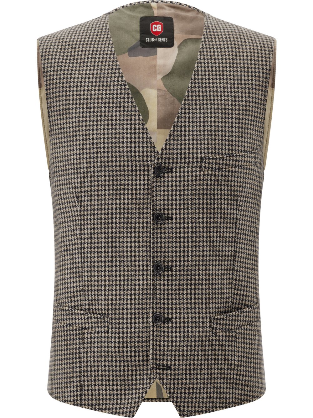 CG - CLUB of GENTS Anzugweste mit Woll-Anteil Herren Regular Fit Wolle mehrfarbig kariert, 54