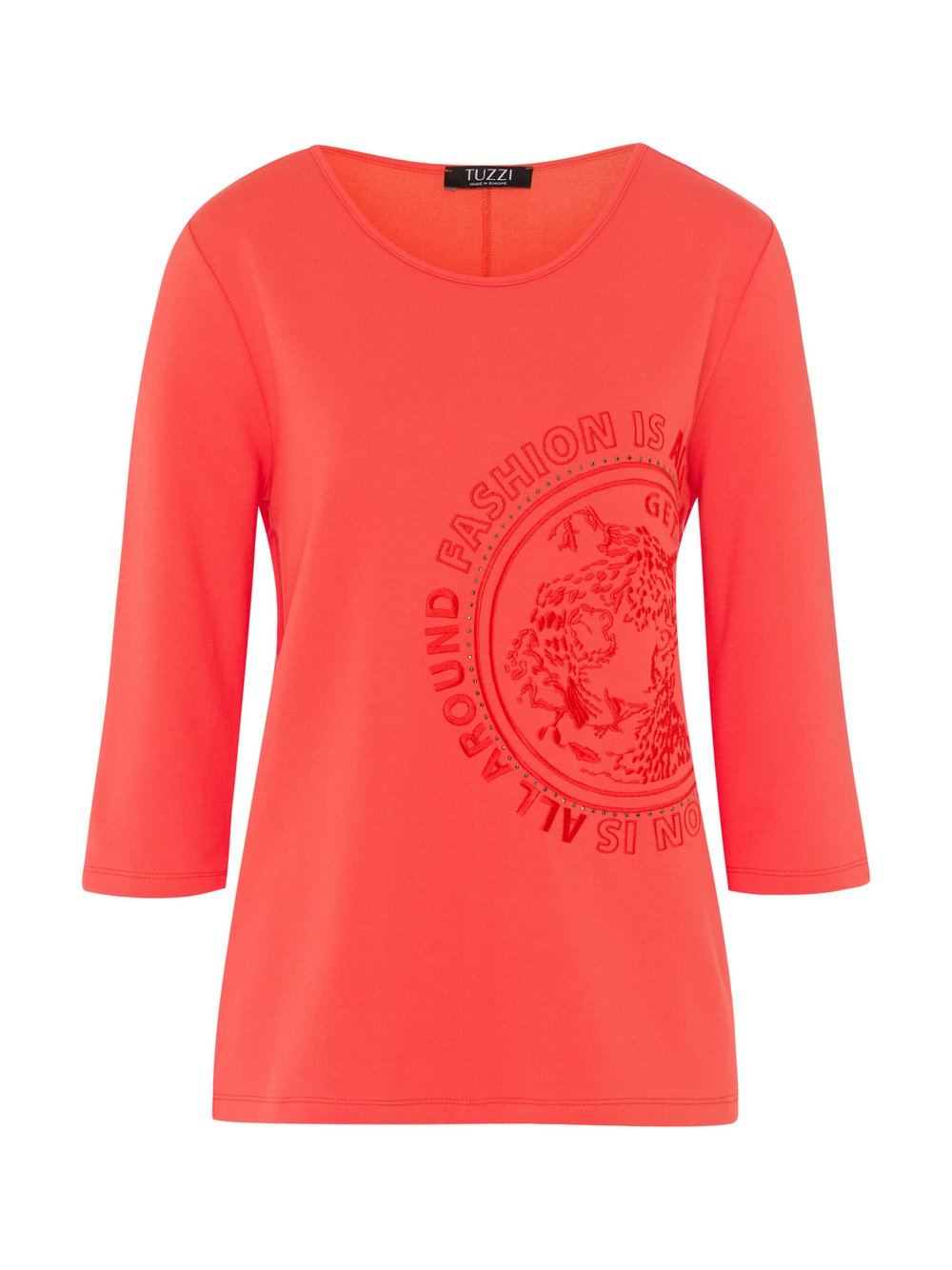 TUZZI Langarmshirt Damen Viskose orange bedruckt, 46