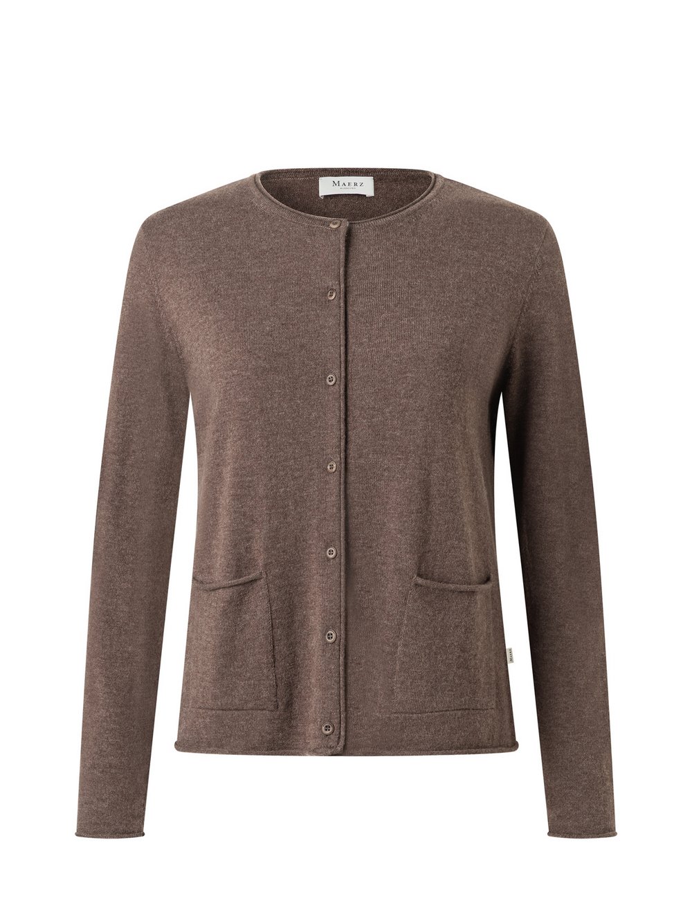 Thumbnail - MAERZ Strickjacke aus Merino Damen Feinstrick braun meliert, 46