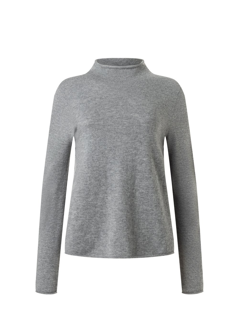 Thumbnail - MAERZ Strickpullover aus Merinowolle Damen Schurwolle grau meliert, 36