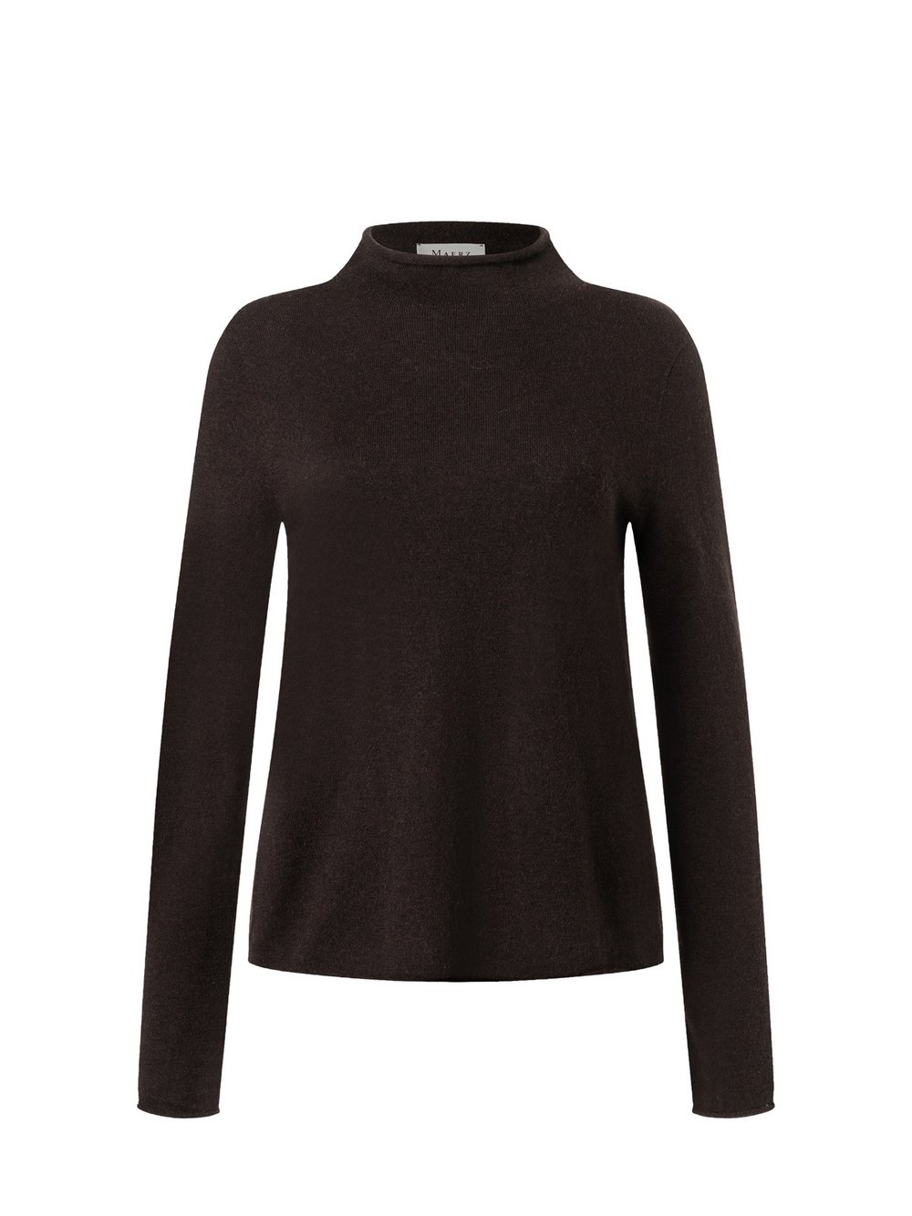 Thumbnail - MAERZ Strickpullover aus Merinowolle Damen Schurwolle braun meliert, 44