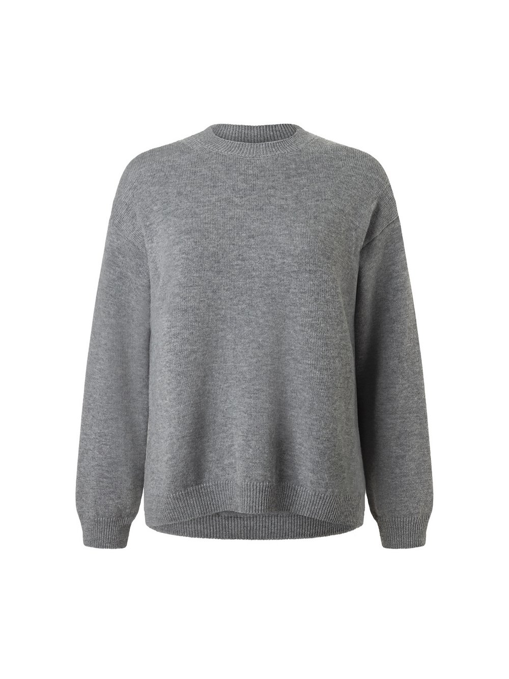 MAERZ Strickpullover aus Merinowolle Damen Schurwolle grau meliert, 42