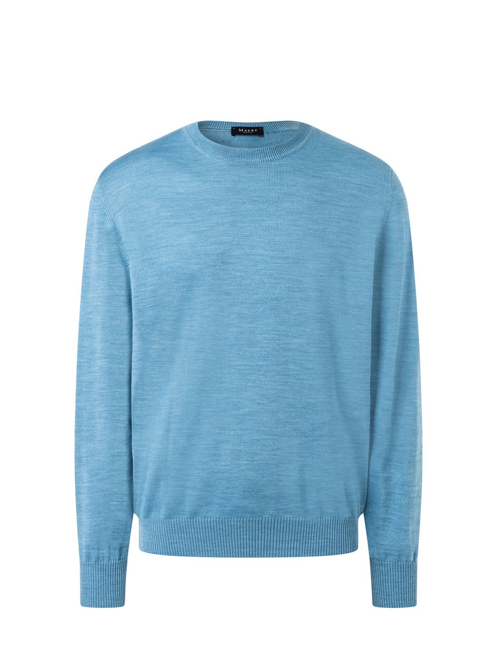 MAERZ Feinstrick-Pullover aus Merinowolle Herren blau meliert, 52