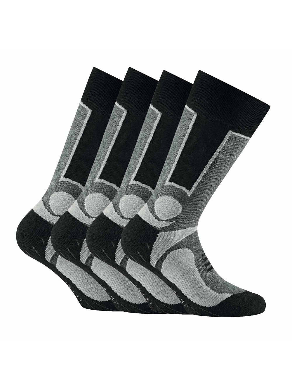 Rohner Socken 4er Pack Damen Baumwolle grau gemustert, 39-42