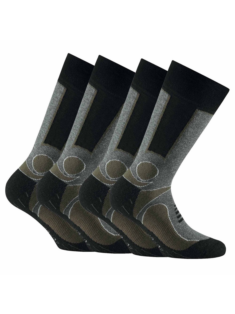 Rohner Socken 4er Pack Damen Baumwolle grün gemustert, 39-42