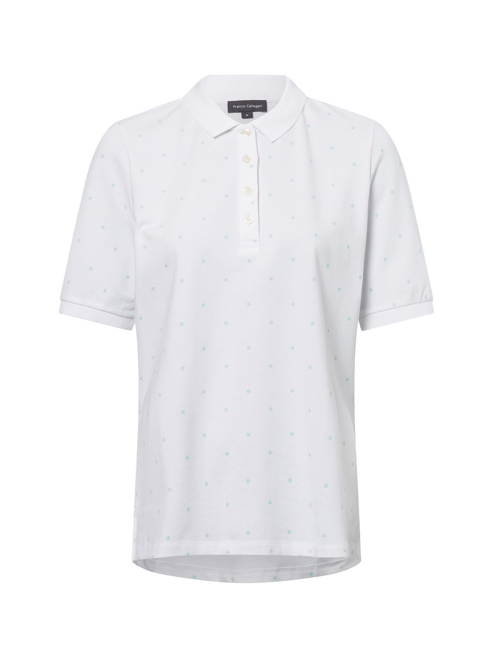 Franco Callegari Poloshirt Damen Baumwolle weiß gepunktet, XL