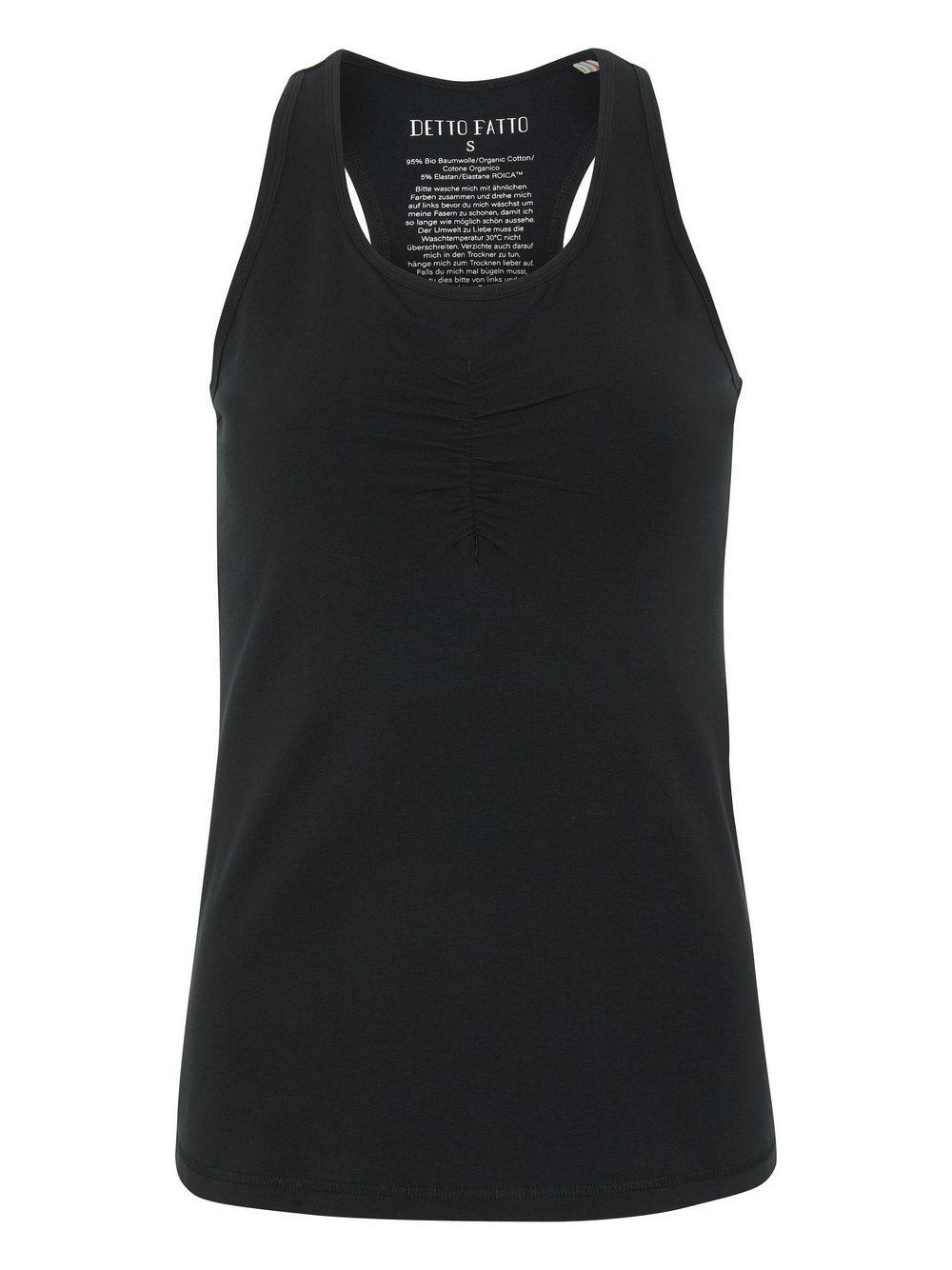 Detto Fatto Tank Top Damen Baumwolle schwarz, 32-34