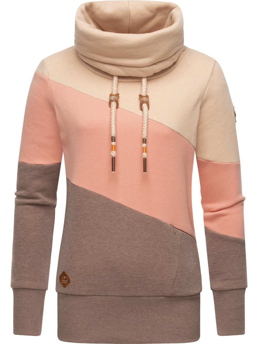 Ragwear Sweatshirt Damen Baumwolle beige gemustert, S