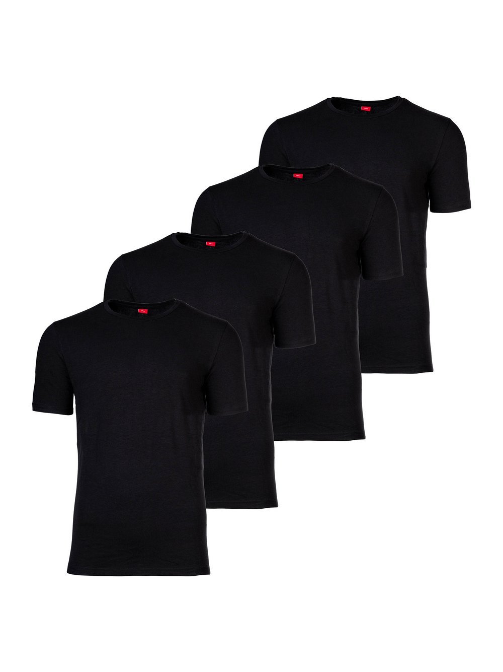 s.Oliver T-Shirt 4er Pack Herren Baumwolle schwarz, S