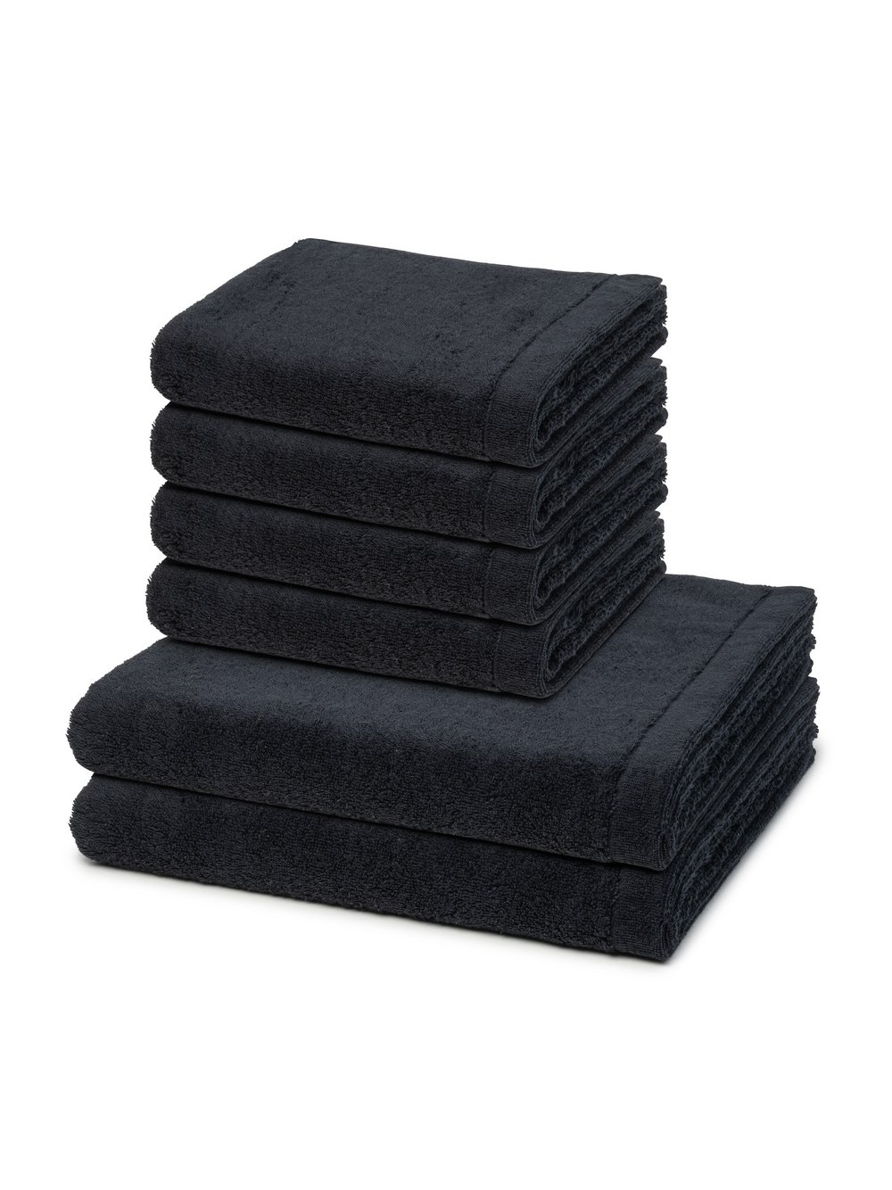 Thumbnail - Cawö Handtuchset 6-teilig Damen Baumwolle schwarz, ONE SIZE