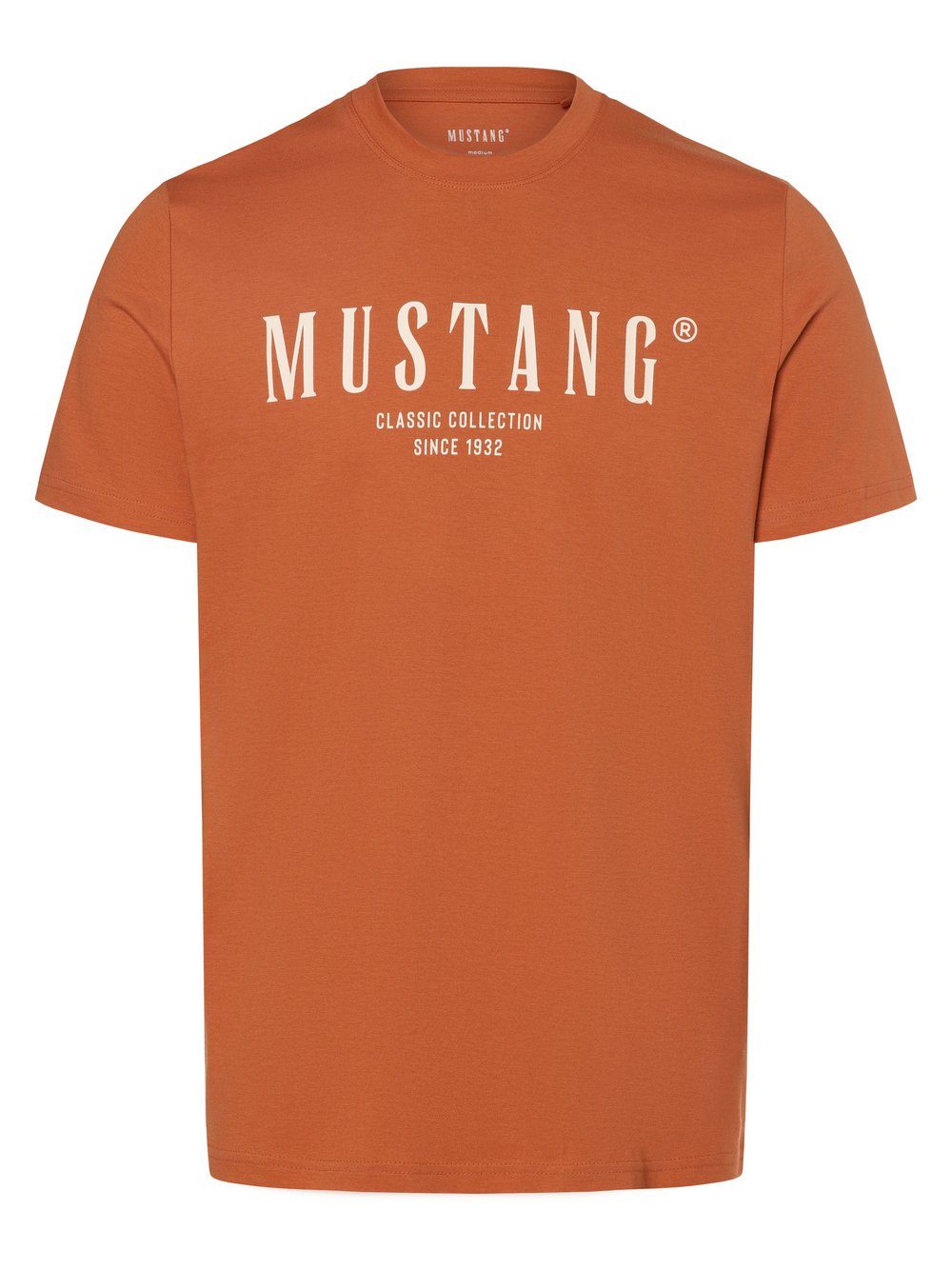 Mustang T-Shirt Herren Baumwolle orange bedruckt, XXL