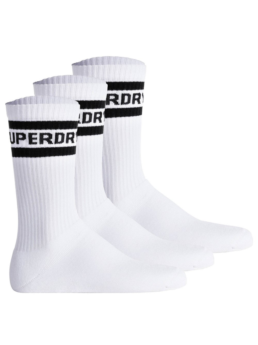 Superdry Socken 3er Pack Damen weiß gestreift, 39-41